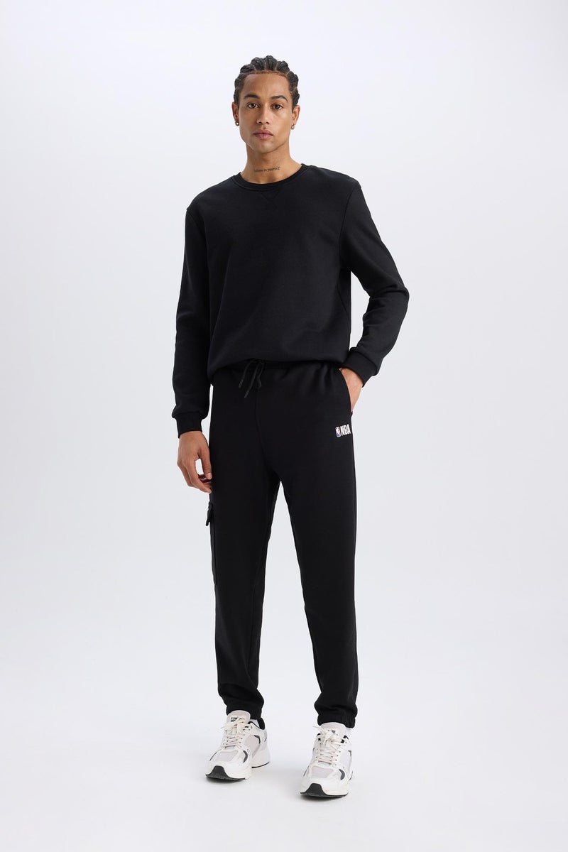 DeFacto Black Man DeFactoFit NBA Brooklyn Nets Standard Fit Scuba Fabric Sports Joggers Casual - Image 3